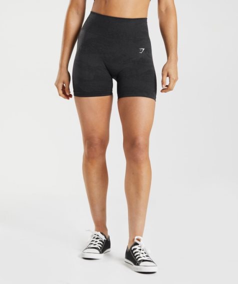 Women's Gymshark Adapt Camo Seamless Shorts Black | NZ 8HCWBU